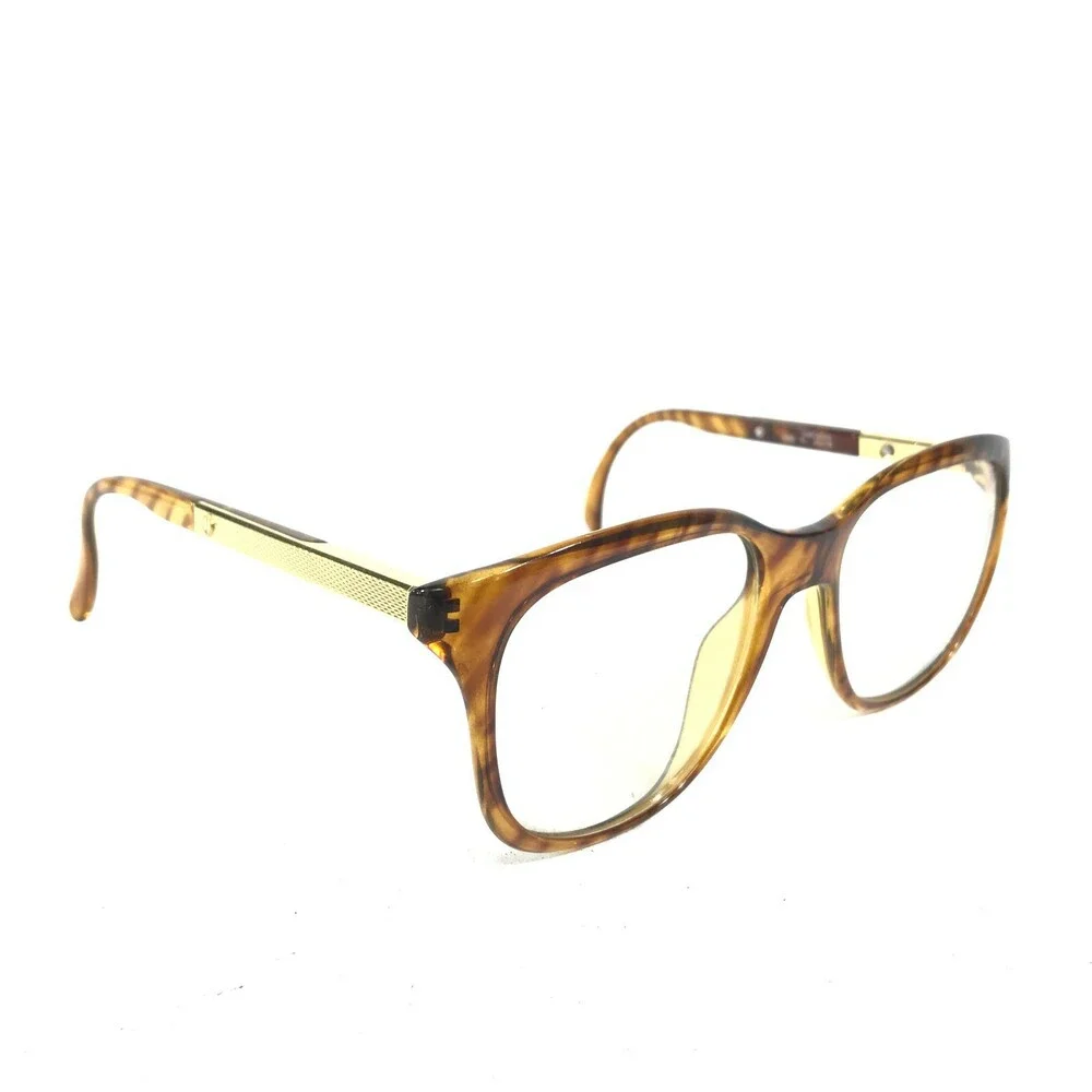 Vintage Dunhill 6006 11 Eyeglasses Frames Brown Yellow Gold Square 55-18-130